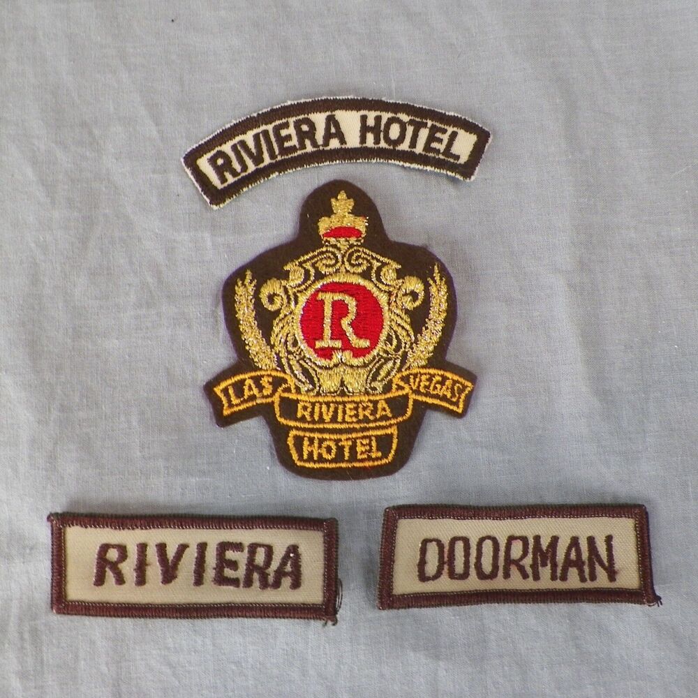 Lot Of 4 Embroidered Patches Riviera Hotel & Casino Las Vegas Doorman Unused